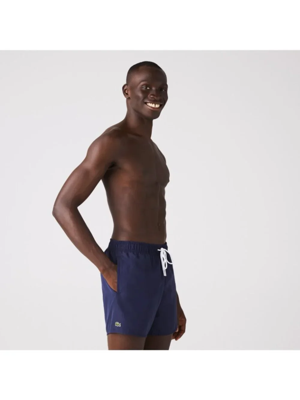 Lacoste Mens Swimwear Beach Short Trunks Navy Blue Size S MSRP $70